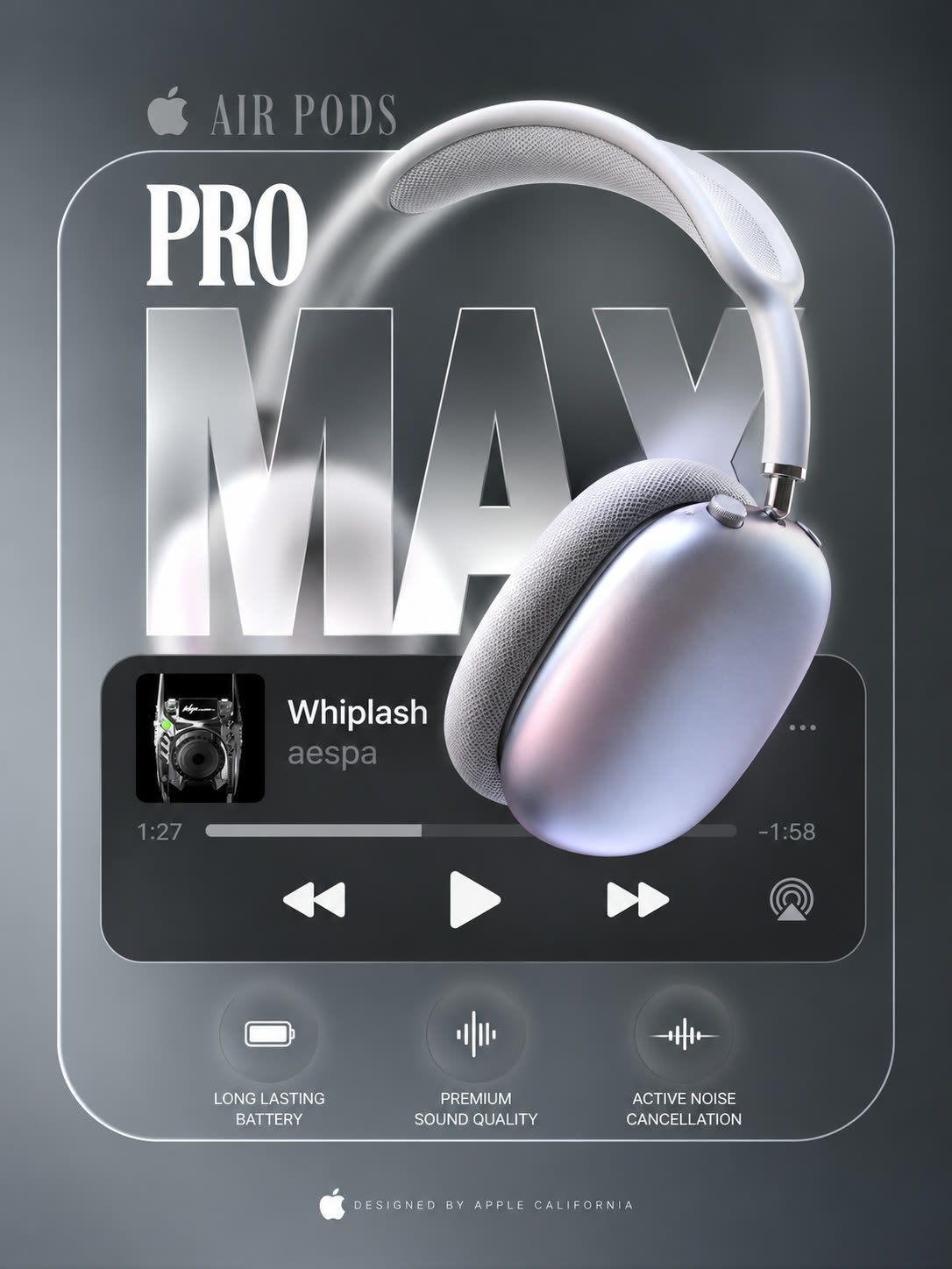 AirPods Max PRO 耳机产品宣传海报