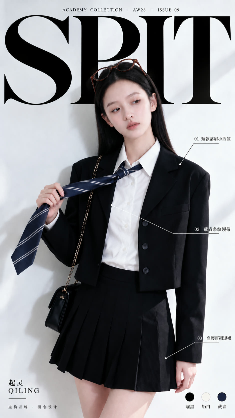 SPIT 时装杂志黑白人物海报